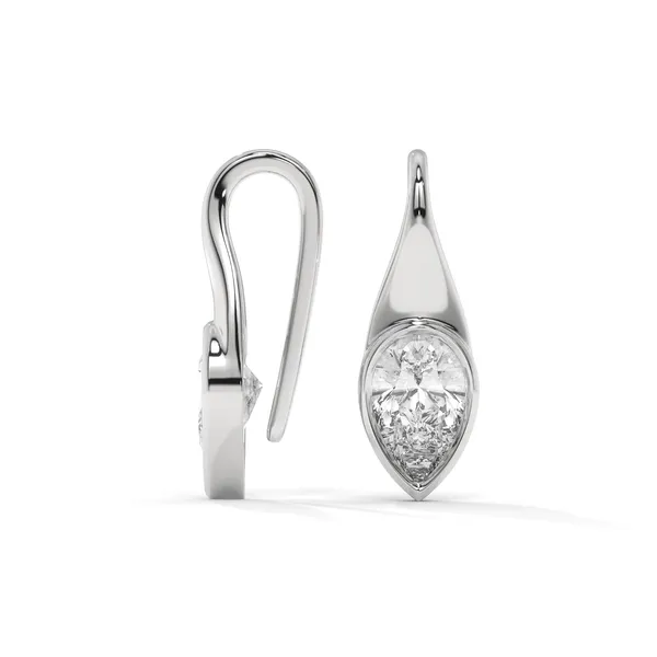 White_18Kt_Plating_Pear_Solitaire_Hoop_Earrings_For_Women