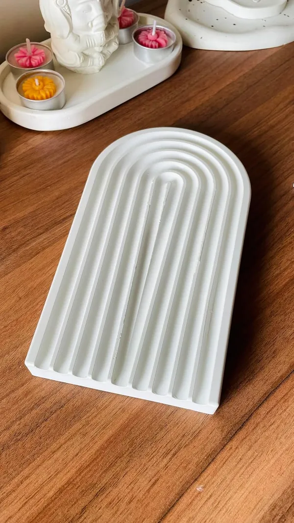 White_Concrete_Arch_Tray_|_Cement_Rainbow_Decorative_Trinket_|_Minimalist_Modern_Home_Decor_|_New_Home_Gift_|_Multipurpose_(19.5×11.3×1Cm)