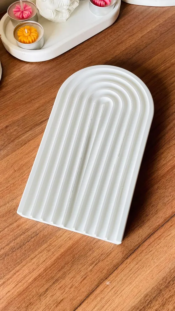 White_Concrete_Arch_Tray_|_Cement_Rainbow_Decorative_Trinket_|_Minimalist_Modern_Home_Decor_|_New_Home_Gift_|_Multipurpose_(19.5×11.3×1Cm)