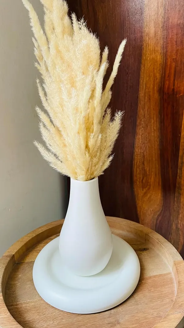 White_Concrete_Morandi_Vase_Combo_Offer_|_Jewellery/Makeup/Table_Organizer_I_Home_Decor_Set_I_(Includes_Mino_Round,_Morandi_Vase,_Naturally_Dried_Pampas_Grass)