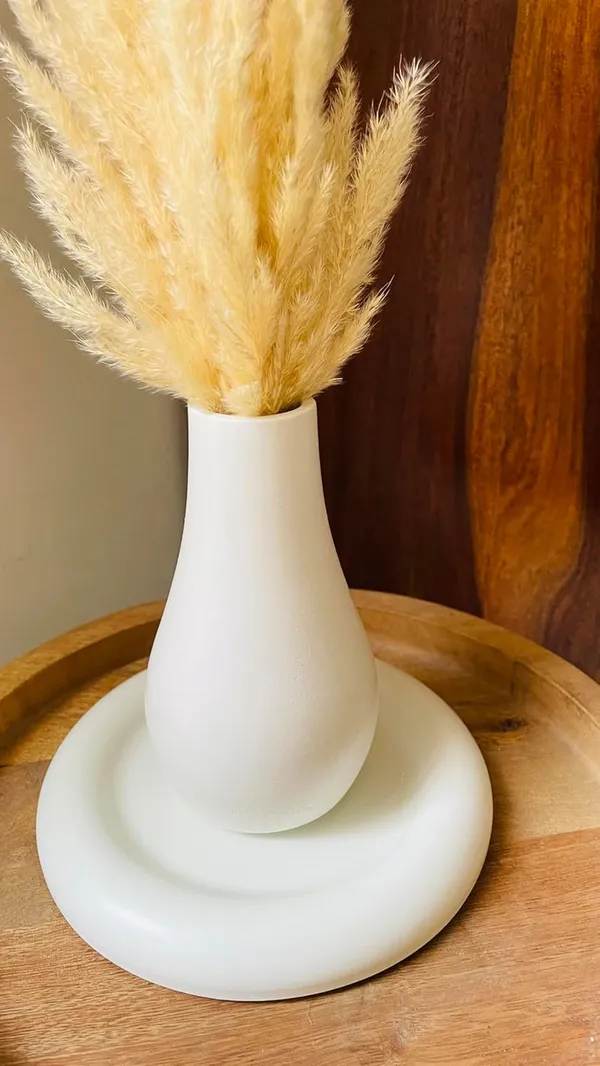 White_Concrete_Morandi_Vase_Combo_Offer_|_Jewellery/Makeup/Table_Organizer_I_Home_Decor_Set_I_(Includes_Mino_Round,_Morandi_Vase,_Naturally_Dried_Pampas_Grass)