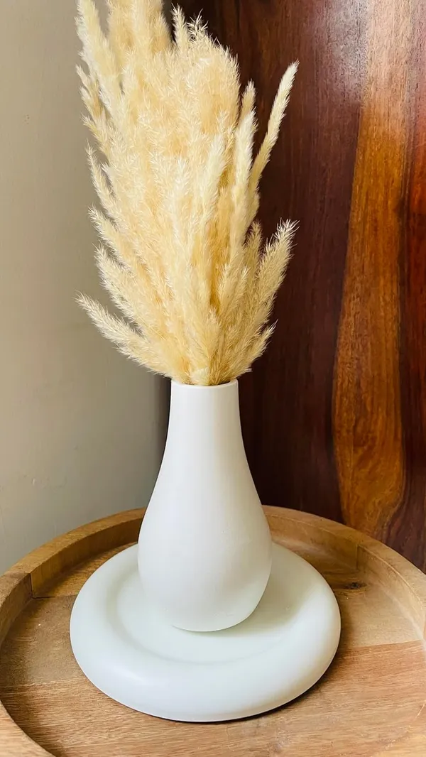 White_Concrete_Morandi_Vase_Combo_Offer_|_Jewellery/Makeup/Table_Organizer_I_Home_Decor_Set_I_(Includes_Mino_Round,_Morandi_Vase,_Naturally_Dried_Pampas_Grass)