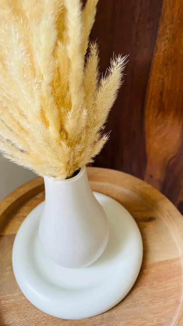 White_Concrete_Morandi_Vase_Combo_Offer_|_Jewellery/Makeup/Table_Organizer_I_Home_Decor_Set_I_(Includes_Mino_Round,_Morandi_Vase,_Naturally_Dried_Pampas_Grass)