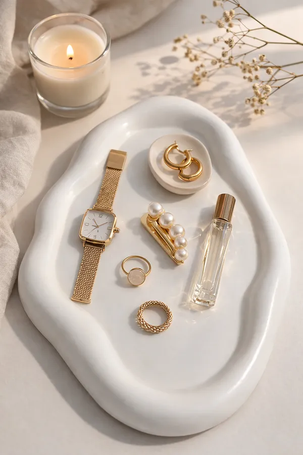 White_Concrete_Cloud_Trinket_Tray_|_Jewellery/Makeup/Table_Organizer_|_Home_Decor_|_Candle_Tray_|_Multipurpose_(24×16×2Cm)