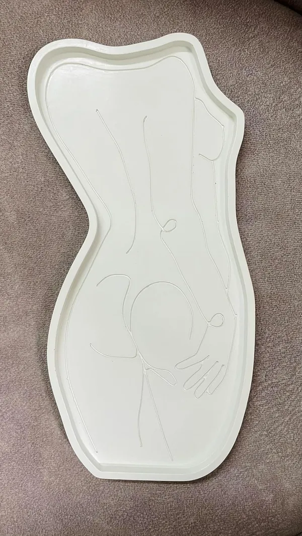 White_Lady_Silhouette_Trinket_Tray_|_Jewellery/Makeup/Table_Organizer_|_Home_Decor_|_Candle_Tray_|_Multipurpose_(15.5×8×1Cm)