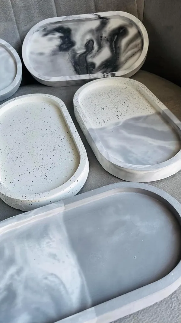 Black_&_White_Concrete_Oval_Trinket_Tray_|_Jewellery/Makeup/Table_Organizer_|_Home_Decor_|_Candle_Tray_|_Multipurpose_(18.8×10.2×2Cm)_(B&W_Splatter_Effect)