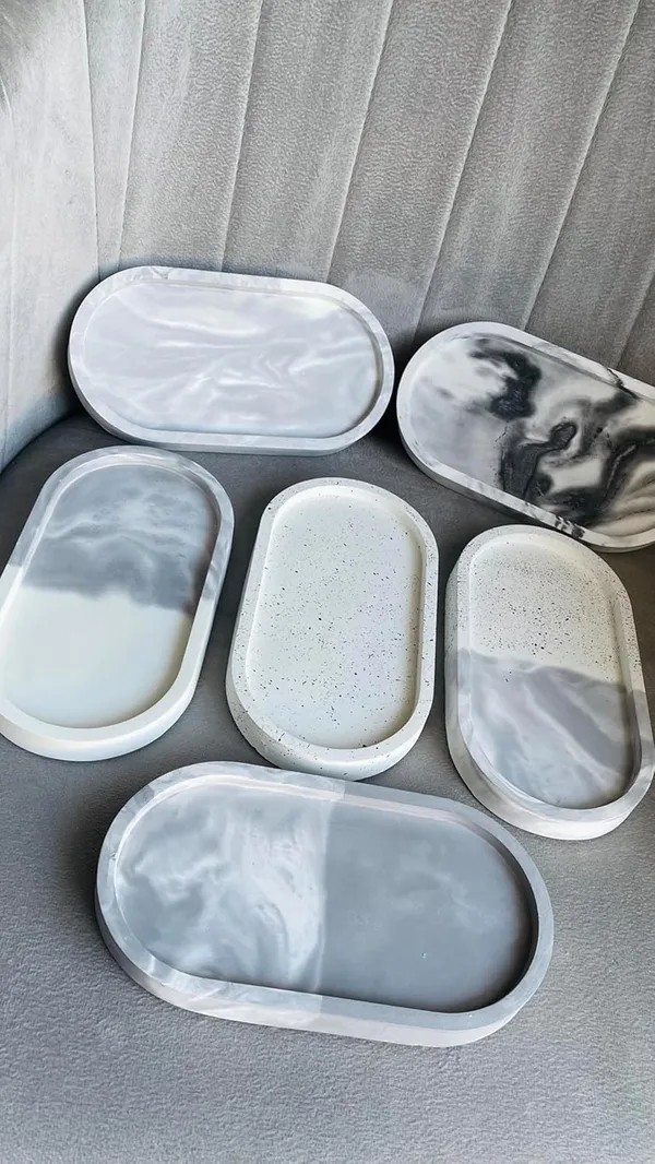 Black_&_White_Concrete_Oval_Trinket_Tray_|_Jewellery/Makeup/Table_Organizer_|_Home_Decor_|_Candle_Tray_|_Multipurpose_(18.8×10.2×2Cm)_(B&W_Splatter_Effect)