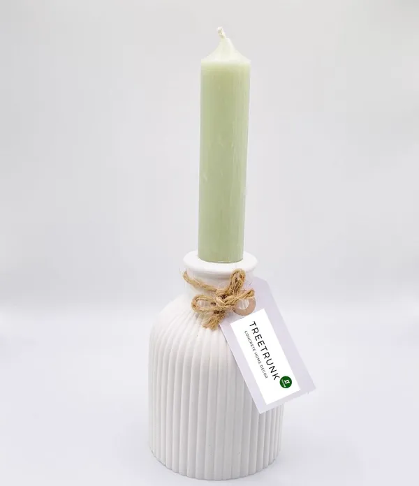 White_Concrete_Striped_Vase_|_Reed_Diffuser_&_Flower_Vase_For_Home_Decoration_|_Aesthetic/Minimalist_Home_Decor_[9.5_X_6.5Cm]