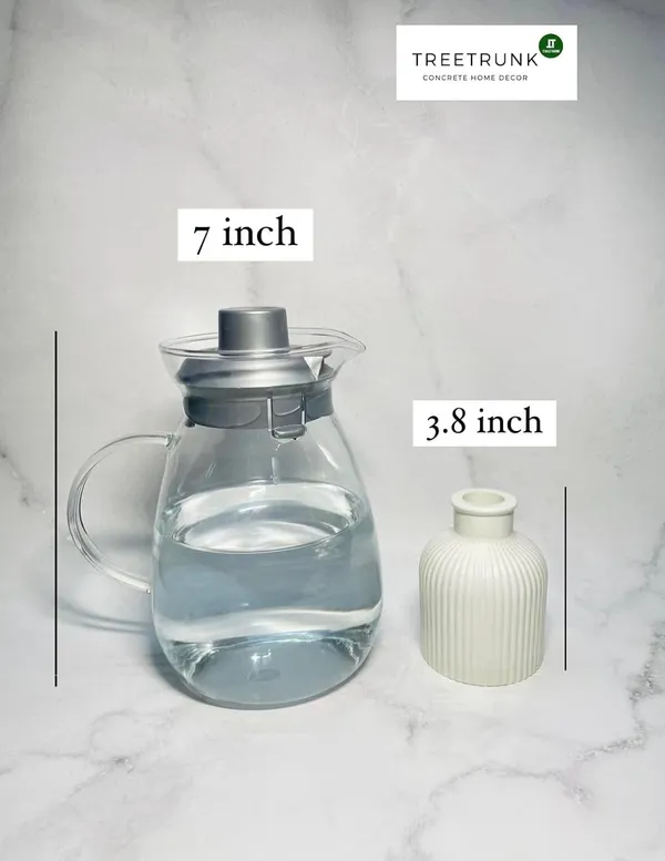 White_Concrete_Striped_Vase_|_Reed_Diffuser_&_Flower_Vase_For_Home_Decoration_|_Aesthetic/Minimalist_Home_Decor_[9.5_X_6.5Cm]