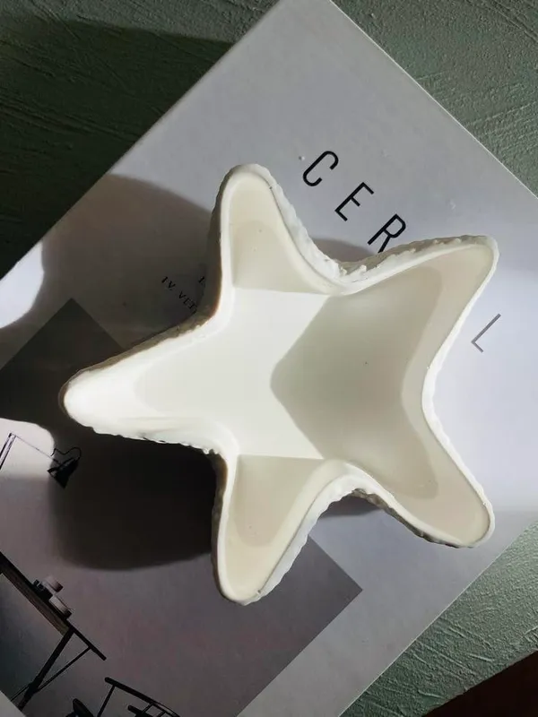 White_Starfish_Shaped_Jewellery_Tray_|_Concrete_|_|_13.5×13Cm_|_Handmade_|_Marble-Like_Finish_|_Waterproof_|_Coastal_Decor