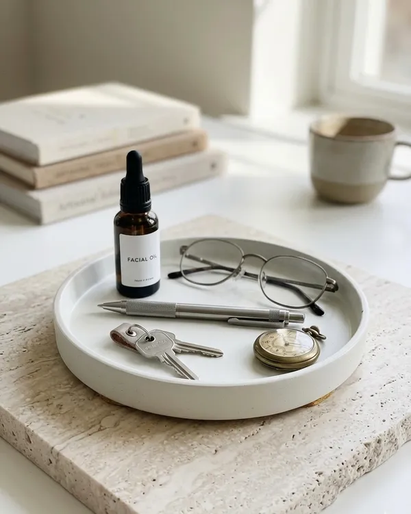White_Concrete_Round_Shaped_Tray_|_Jewellery_Tray_|_Perfect_Catch_For_Your_Favorite_Jewelry_Pieces_|_Stylish_Way_To_Organize_Rings,_Earrings,_And_Other_Accessories_(17_*_17_*_2Cm)