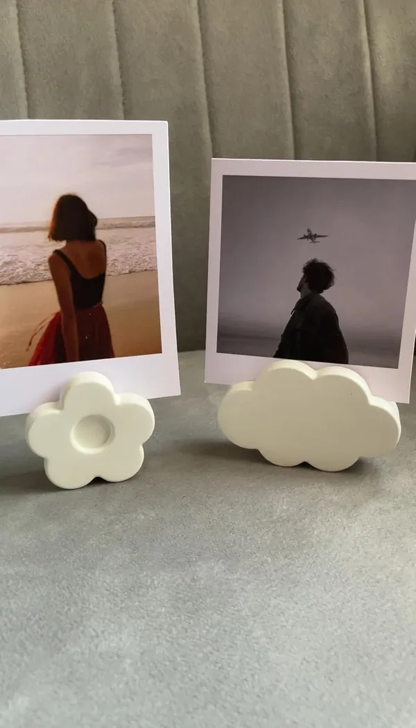White_Polaroid/Photo_Holder_|_Card_Holder_|_Aesthetic_Holder_|_Minimalist_Decor_|_Business_Card_Holder_|_New_Home_Gift_(Set_Of_2)_(Rainbow_&_Flower)