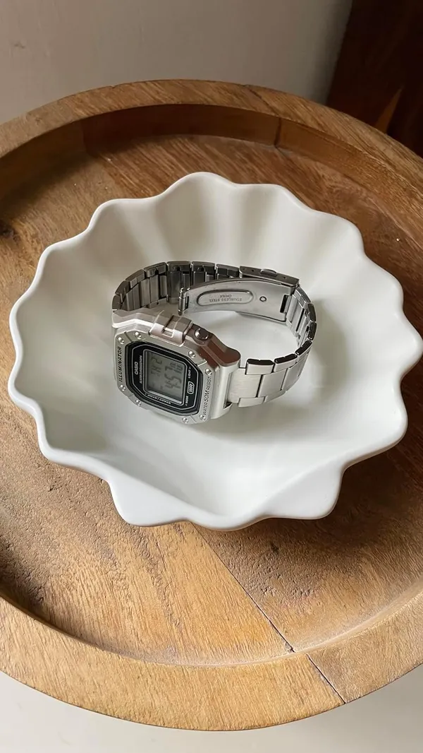 White_Handmade_Concrete_Sea_Shell_Trinket_Tray_|_Jewellery/Makeup/Table_Organizer_|_Home_Decor_|_Candle_Tray_|_Multipurpose_(13.8×13.4×3.9Cm)