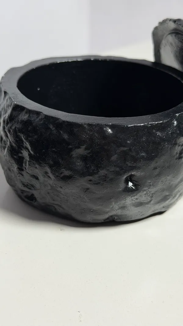 TREETRUNK®_Concrete_Moon_jar_with_lid__|_Jewellery/_Makeup/Table_Organizer_I_Home_Decor_I_Multipurpose_(11x10×10cm)_(Black)