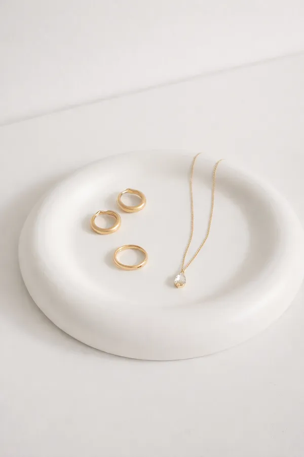 White_Concrete_Mino_Round_Jewellery_Tray_|_Makeup/Table_Organizer_|_Home_Decor_|_Candle_Tray_|_Multipurpose_(17×17×2Cm)