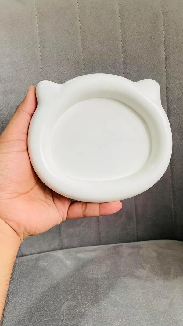 White_Cute_Cat_Trinket_Dish_Tray_|_Kitty_Catch_All_Keys_Tray_|_Jewellery_Organizer_|_Ring_Holder_Tray_Bowl_|_Tray_For_Candles_|_Cat_Lover_Gift_For_Women(15.5×13.2×2.2Cm)