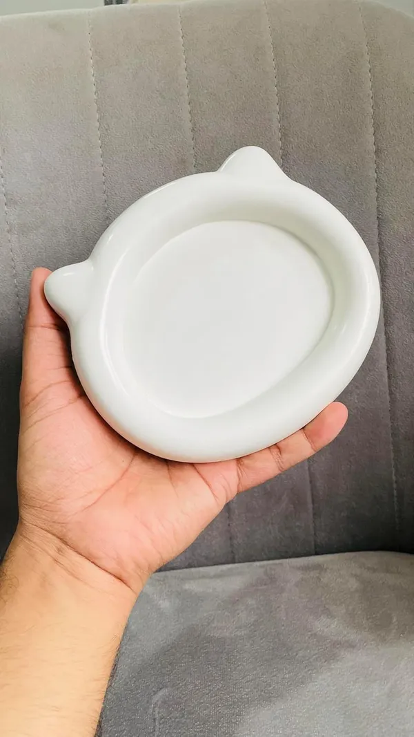 White_Cute_Cat_Trinket_Dish_Tray_|_Kitty_Catch_All_Keys_Tray_|_Jewellery_Organizer_|_Ring_Holder_Tray_Bowl_|_Tray_For_Candles_|_Cat_Lover_Gift_For_Women(15.5×13.2×2.2Cm)