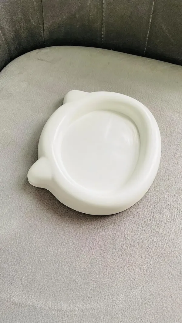 White_Cute_Cat_Trinket_Dish_Tray_|_Kitty_Catch_All_Keys_Tray_|_Jewellery_Organizer_|_Ring_Holder_Tray_Bowl_|_Tray_For_Candles_|_Cat_Lover_Gift_For_Women(15.5×13.2×2.2Cm)