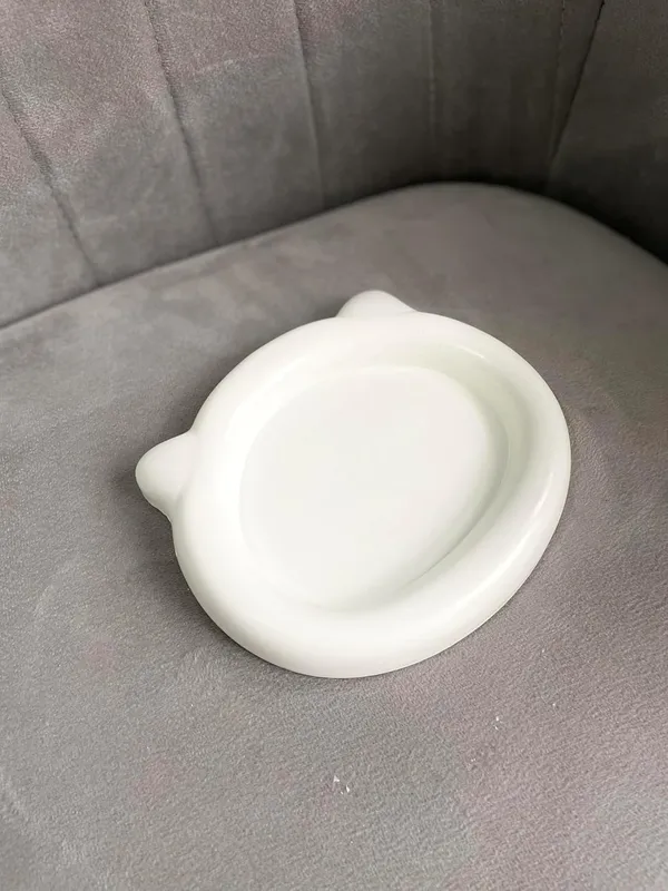 White_Cute_Cat_Trinket_Dish_Tray_|_Kitty_Catch_All_Keys_Tray_|_Jewellery_Organizer_|_Ring_Holder_Tray_Bowl_|_Tray_For_Candles_|_Cat_Lover_Gift_For_Women(15.5×13.2×2.2Cm)