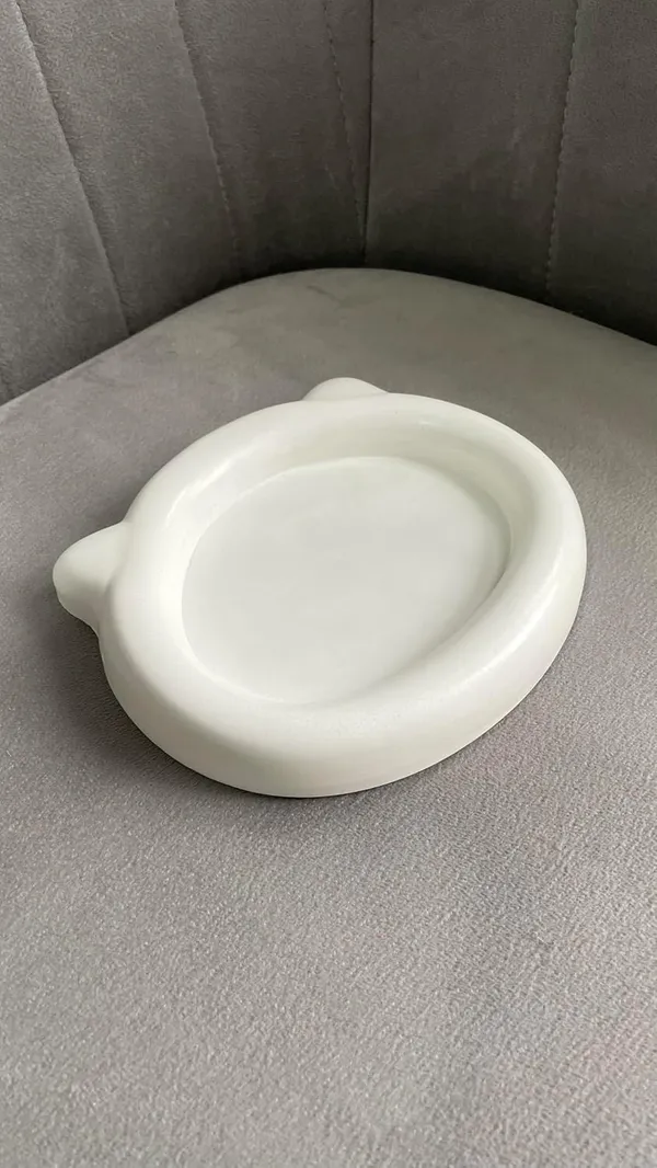 White_Cute_Cat_Trinket_Dish_Tray_|_Kitty_Catch_All_Keys_Tray_|_Jewellery_Organizer_|_Ring_Holder_Tray_Bowl_|_Tray_For_Candles_|_Cat_Lover_Gift_For_Women(15.5×13.2×2.2Cm)