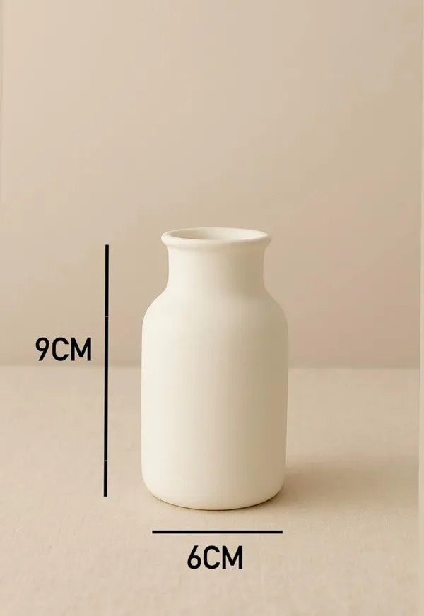 White_Cylindrical_Vase_|_Reed_Diffuser_|_Flower_Vase_For_Home_Decoration_|_Aesthetic/Minimalist_Home_Decor_(9X6X3.5)