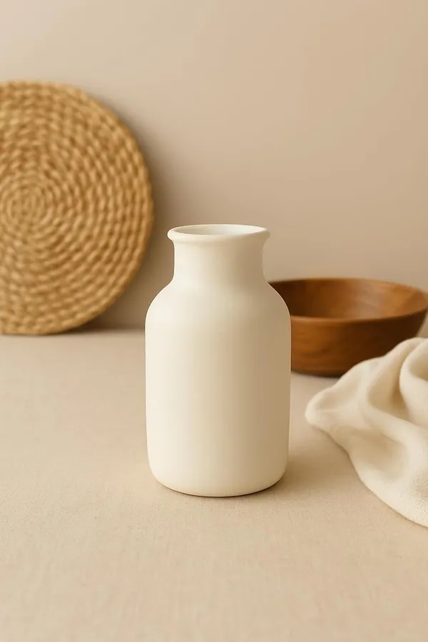 White_Cylindrical_Vase_|_Reed_Diffuser_|_Flower_Vase_For_Home_Decoration_|_Aesthetic/Minimalist_Home_Decor_(9X6X3.5)
