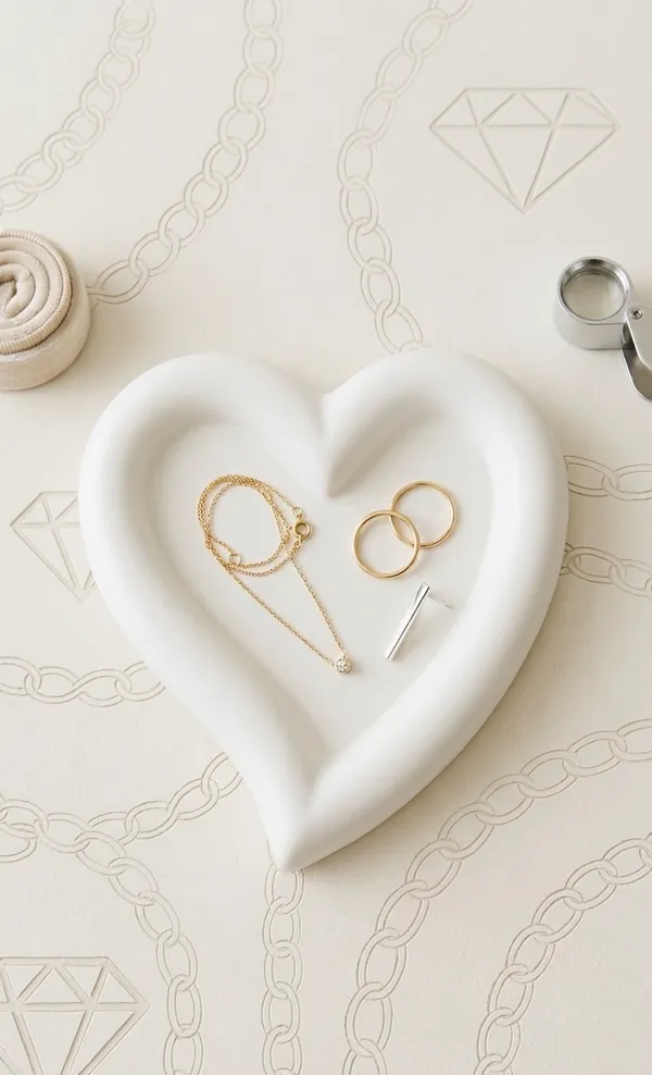 White_Concrete_Heart_Trinket_Tray_|_Jewellery/Makeup/Table_Organizer_|_Home_Decor_|_Candle_Tray_|_Multipurpose_(15.8×16.7×2Cm)