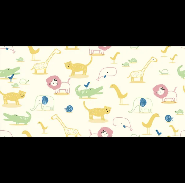 Cute_Hand_Drawn_Safari_Animals_Pastel_Cream_Zoo_Zoo_Land_Playful_Nursery_Premium_Wallpaper