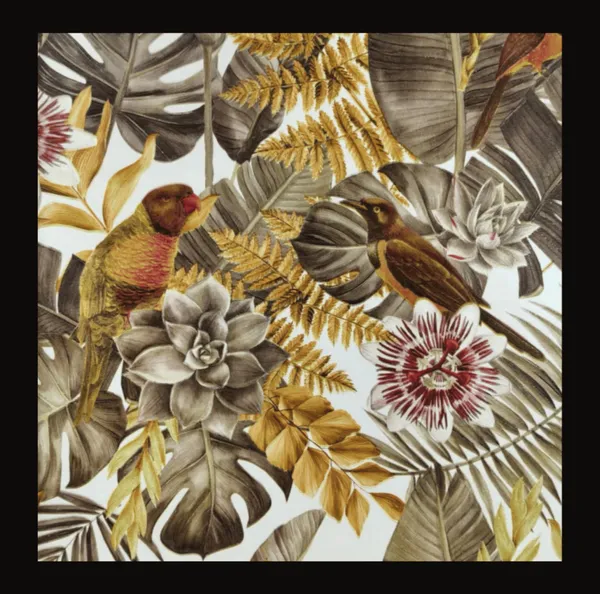 Western_Tropical_Paradise_Botanical_Wallpaper_In_Golden_Ochre_And_Olive_Green