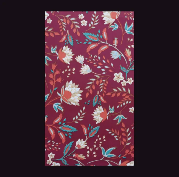 Ornate_Chintz_Botanical_Wallpaper_In_Magenta_And_Teal_For_A_Vibrant_Artisanal_Foyer