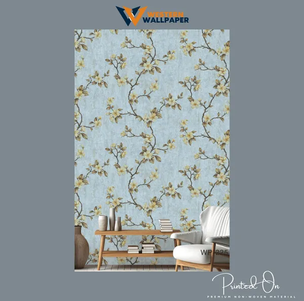 Delicate_Cherry_Blossom_Trail_Wallpaper_In_Soft_Yellow_And_Brown_On_A_Light_Blue_Ground_For_A_Peaceful_Bedroom_Or_Study_Wallpaper.