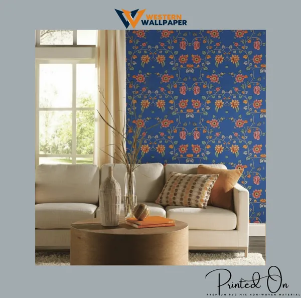 Traditional_Floral_Arabesque_Wallpaper_In_Royal_Blue_And_Pink_For_A_Refined_Cultural_Statement_Wall