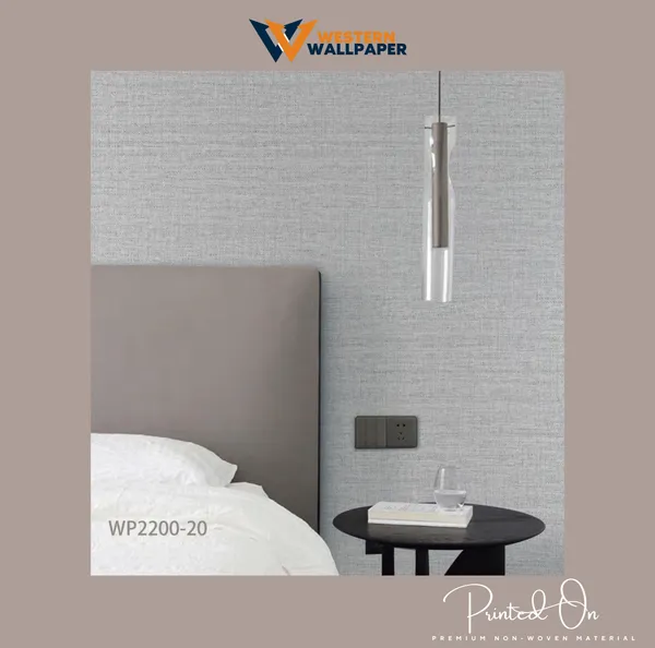 Faux_Linen_Texture_Wallpaper_In_Pale_Grey_And_White_For_A_Calm_And_Sophisticated_Modern_Bedroom_Wallpaper.