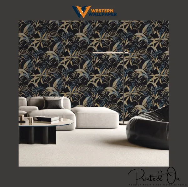 Midnight_Tropical_Fern_Wallpaper_In_Charcoal_And_Gold