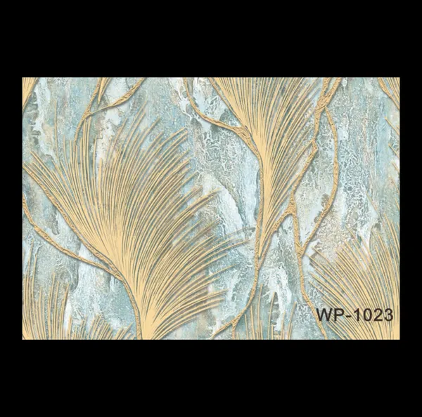 Dramatic_Feather_Fan_Wallpaper_In_Gold_And_Distressed_Aqua_For_An_Art_Deco-Inspired_And_Luxurious_Living_Room_Wallpaper.