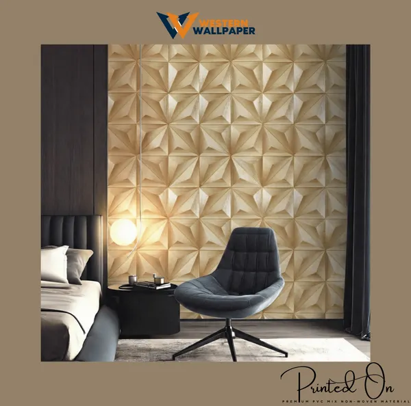 3D_Prism_Geometric_Wallpaper_In_Golden_Oak