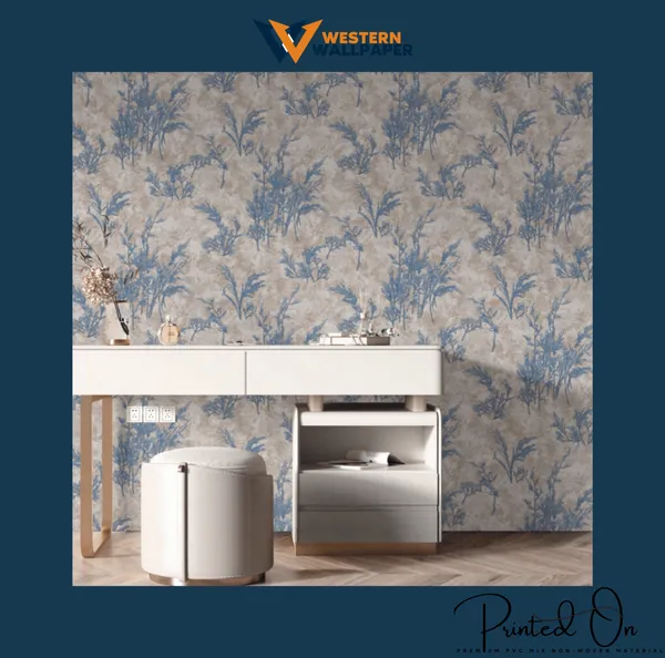 Serene_Coastal_Shrub_Wallpaper_In_Cobalt_And_Dusty_Beige