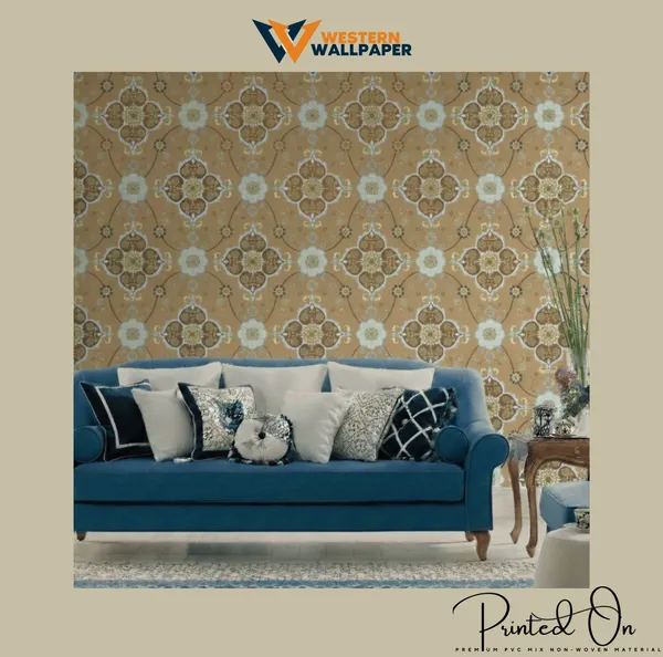 Ornate_Geometric_Medallion_Wallpaper_In_Saffron_And_Chestnut_For_A_Warm_Contemporary_Living_Space