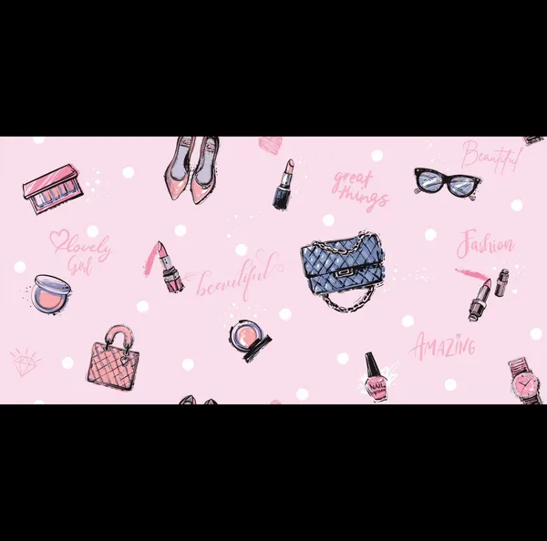 Chic_Fashion_Illustrations_Makeup_Lipstick_and_High_Heels_Pastel_Pink_Beauty_Girls_Teens_Premium_Wallpaper