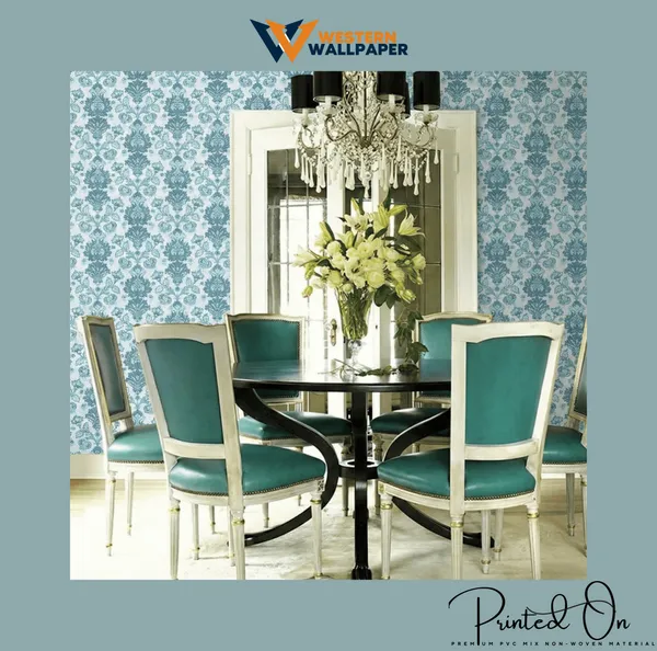 Ornate_Regal_Damask_Wallpaper_In_Cerulean_And_White_For_A_Refined_Stately_Dining_Room