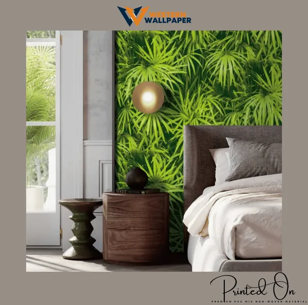 Lush_Tropical_Fan_Palm_Wallpaper_In_Vibrant_Green_For_A_Breathtaking_Biophilic_Bedroom