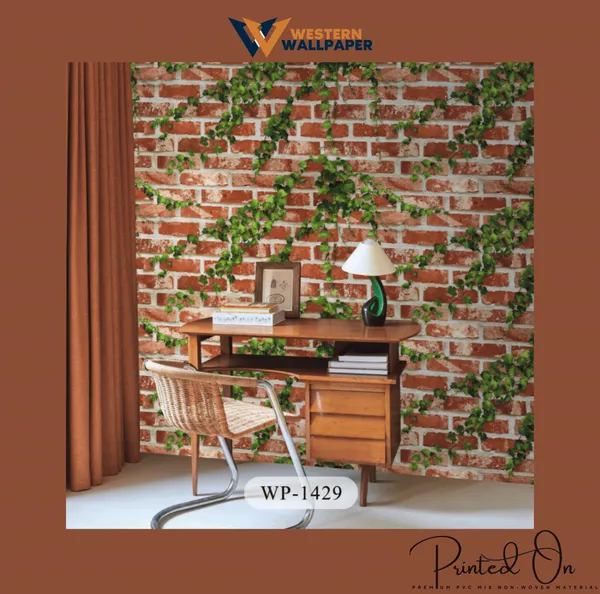 Traditional_Red_Brick_Ivy_Wallpaper_In_Garden_Green