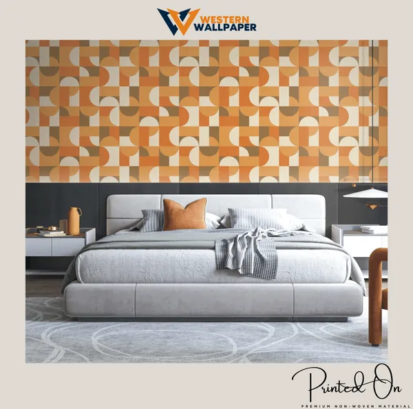 Retro_Design_In_Shades_Of_Orange_And_Brown_For_A_Warm_And_Stylish_Bedroom_Accent_Wallpaper