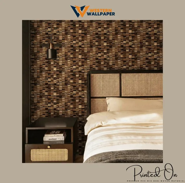 Textured_Geometric_Mosaic_Wallpaper_In_Toasted_Oak_And_Ebony