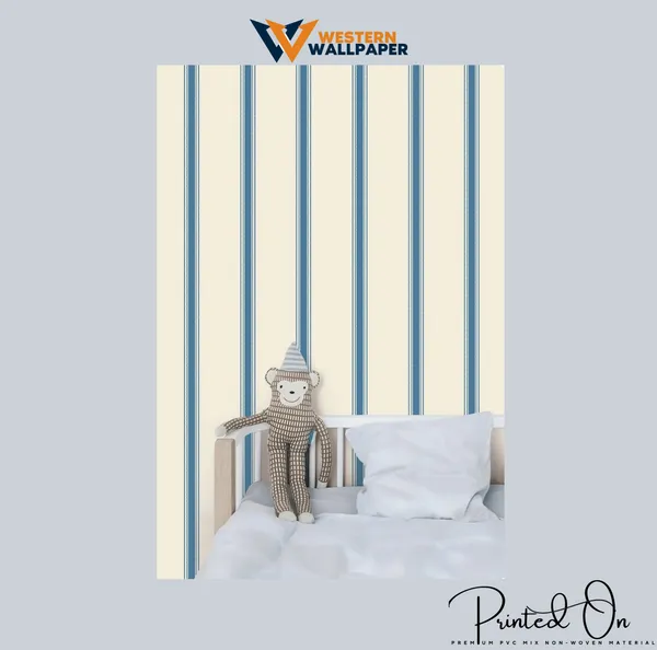 Classic_Nautical_Vertical_Ticking_Stripes_Cream_and_Denim_Blue_Dreamer_Kids_Nursery_Premium_Wallpaper