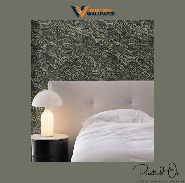 Dramatic_Marbled_Wave_Wallpaper_In_Teal,_Black,_And_Gold_For_A_Bold_And_Modern_Luxury_Bedroom_Wallpaper.