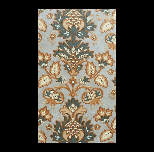 Ornate_Regal_Damask_Wallpaper_In_Slate_And_Amber_For_A_Vibrant_Stately_Dining_Room