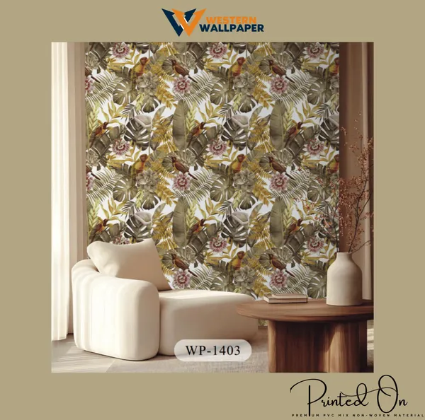 Western_Tropical_Paradise_Botanical_Wallpaper_In_Golden_Ochre_And_Olive_Green