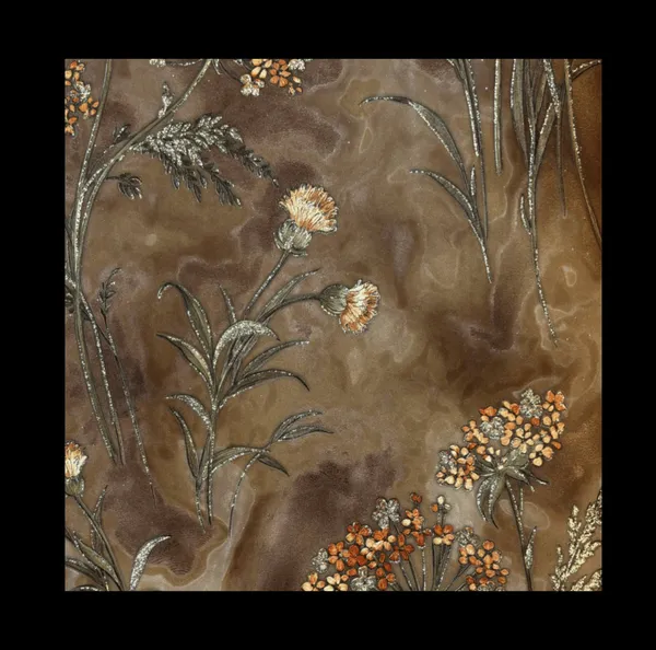 Abstract_Botanical_Wallpaper_In_Rich_Brown_And_Gold_Tones_For_A_Warm_And_Elegant_Dining_Room_Aesthetic_Wallpaper