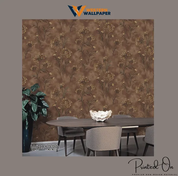 Abstract_Botanical_Wallpaper_In_Rich_Brown_And_Gold_Tones_For_A_Warm_And_Elegant_Dining_Room_Aesthetic_Wallpaper